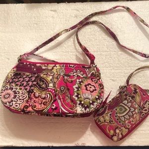 Vera Bradley Purse & Wristlet Pink Swirls Pattern